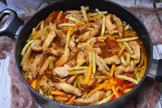 Kurczak z fasolką szparagową