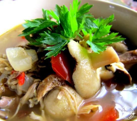 Kurczak z grzybami a'la flaczki