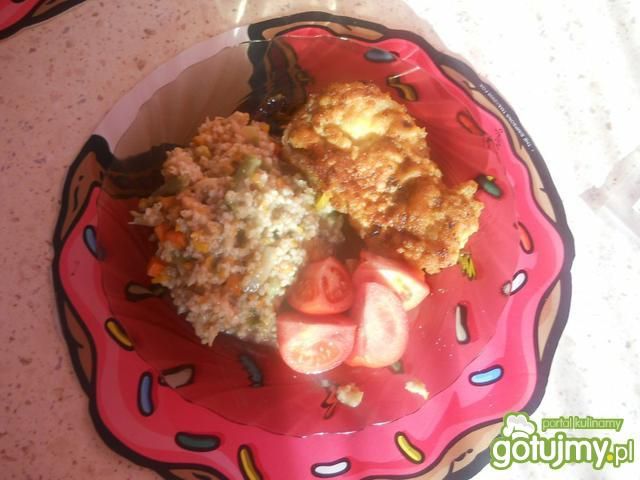 kurczak z kaszą i warzywami z patelni 