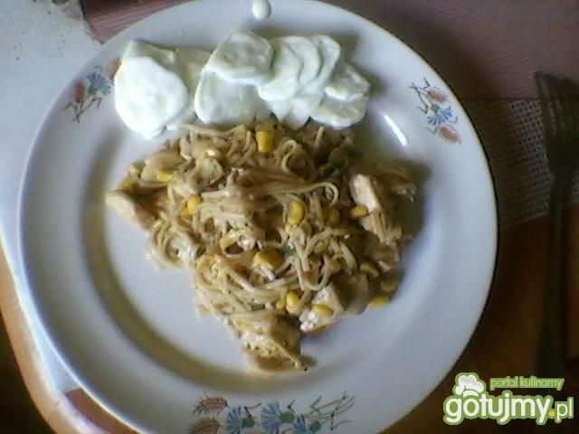kurczak z makaronem i kukurydzą kurczak z makaronem i kukurydzą