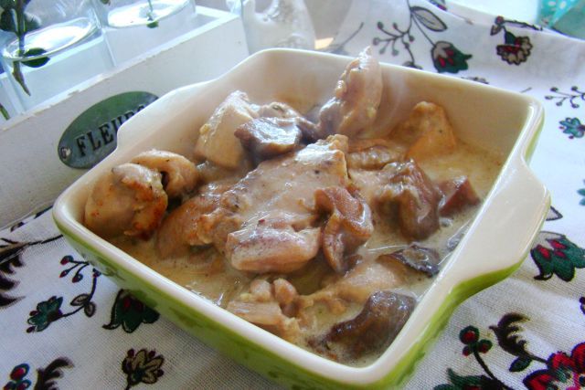 Kurczak z maślakami na krótko