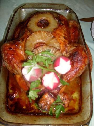 Kurczak z nadzieniem ryżowym.