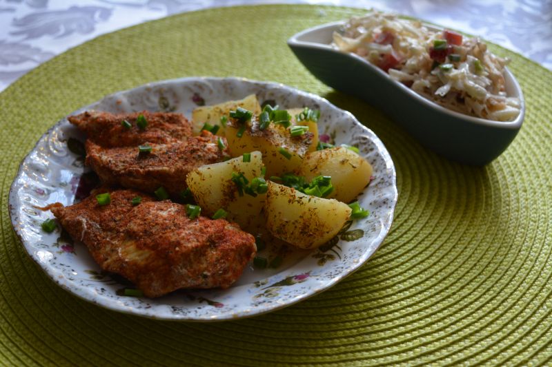 Kurczak z parowaru w marynacie czosnkowo-paprykowe