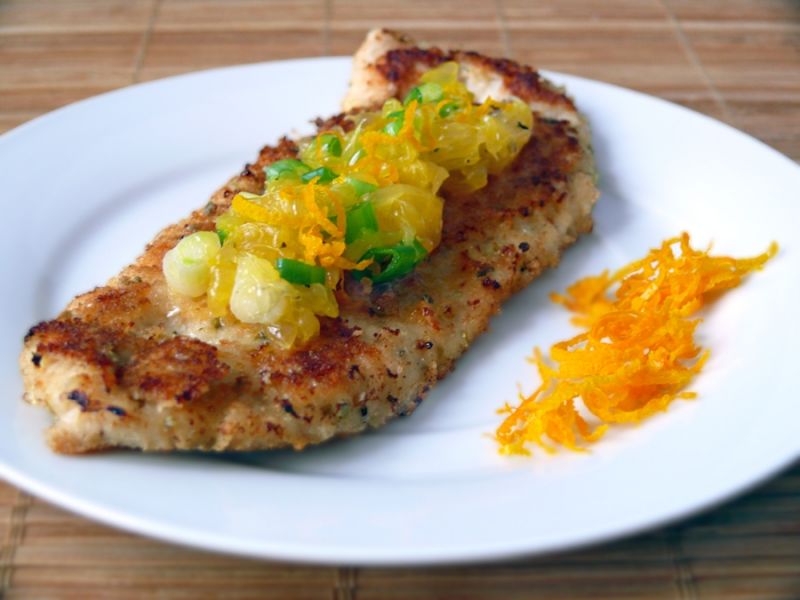 Kurczak z salsą pomarańczową