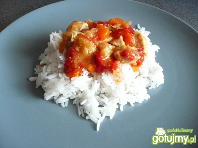 Kurczak z warzywami na ryżu wg Elfi