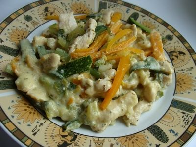 Kurczak z warzywami w sosie śmietanowym Kurczak z warzywami w sosie śmietanowym