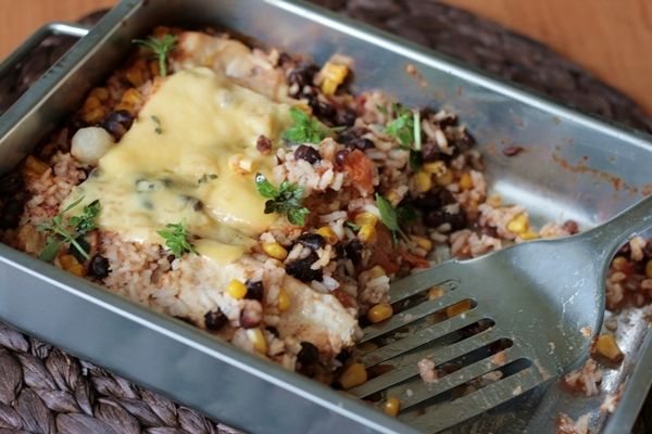 Kurczak zapiekany z fasolą adzuki