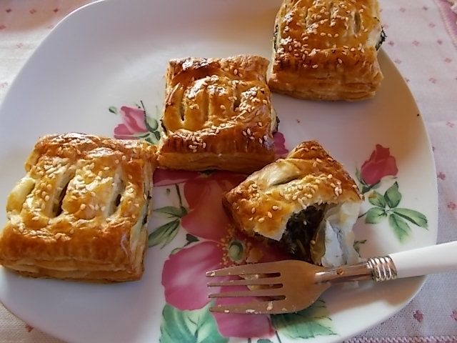 Kwadraty ze szpinakiem