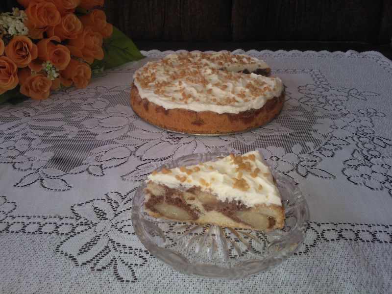 Łaciate ciasto z gruszkami Łaciate ciasto z gruszkami