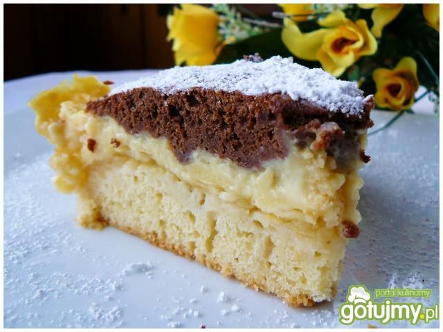 Łaciaty torcik jabłkowo - budyniowy Łaciaty torcik jabłkowo - budyniowy