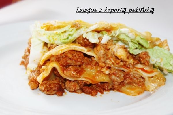 Lasagne z kapustą pekińską i wołowiną