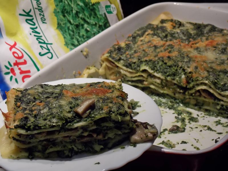 Lasagne ze szpinakiem i boczniakami Lasagne ze szpinakiem i boczniakami