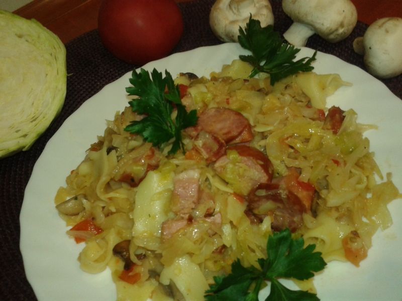 Łazanki Bożeny ze świeżej kapusty