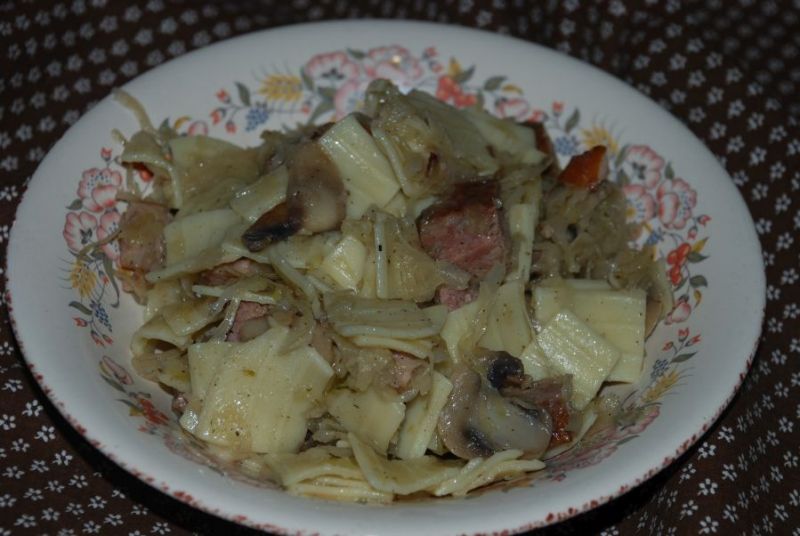 Łazanki z gotowanymi pieczarkami Łazanki z gotowanymi pieczarkami