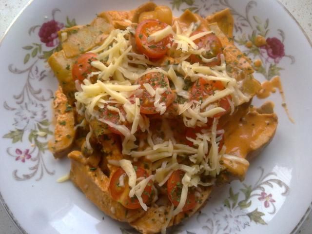 Łazanki z lazanii z kurczakiem Łazanki z lazanii z kurczakiem