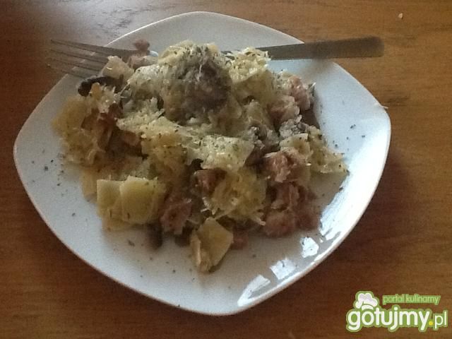 Łazanki z pieczarkami