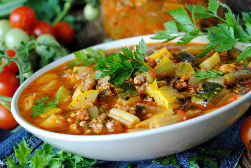 Leczo z fasolką szparagową i mięsem mielonym Leczo z fasolką szparagową i mięsem mielonym