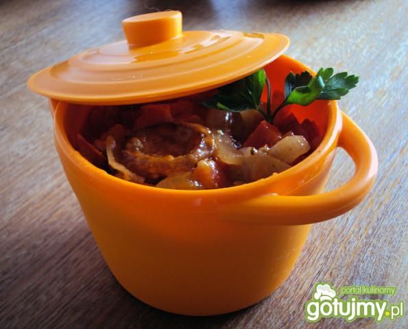 Leczo z kiełbasą wg przejs Leczo z kiełbasą wg przejs