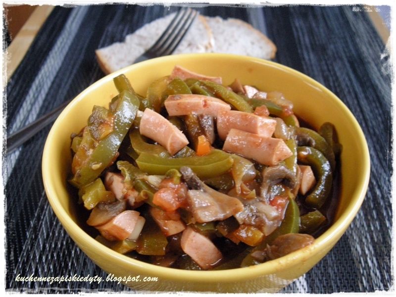 Leczo z zielonej papryki i pieczarek