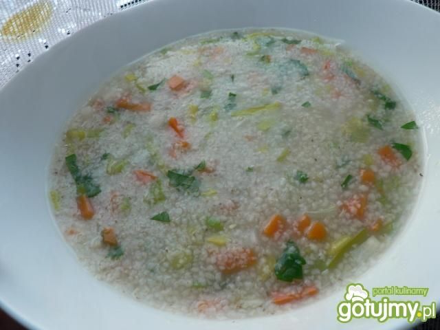 Lekka zupa porowa z kaszą Lekka zupa porowa z kaszą