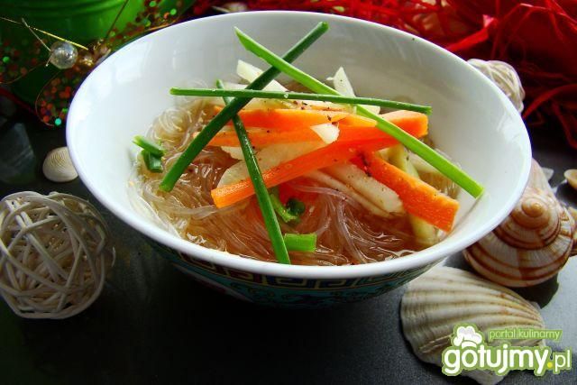 Lekka zupka z makaronem ryżowym  Lekka zupka z makaronem ryżowym