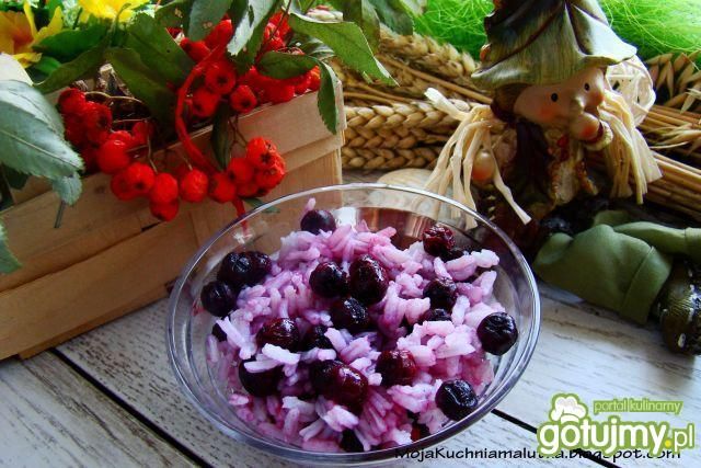 Lekki deser ryż z aronią 