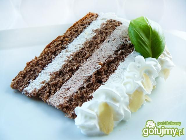 Lekki tort śmietankowo - kakaowy