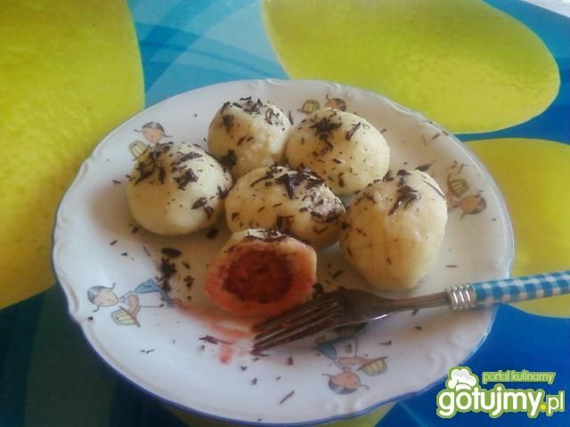 Leniwe z truskawkami i czekoladą. Leniwe z truskawkami i czekoladą.