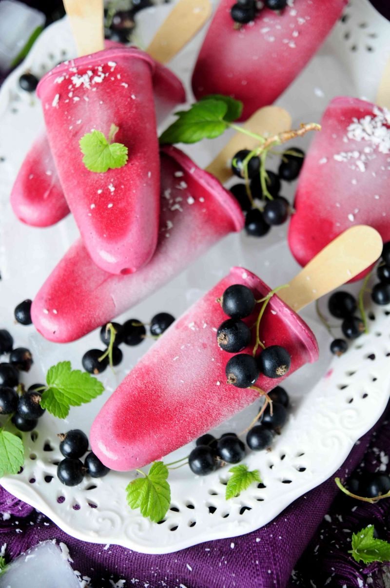 Lody kokosowo- porzeczkowe