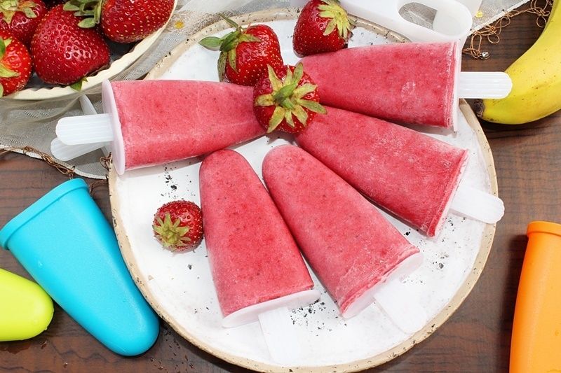 Lody truskawkowo-bananowe z serkiem Capri Lody truskawkowo-bananowe z serkiem Capri