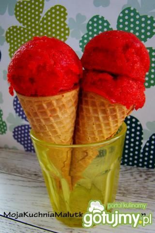 Lody truskawkowo - poziomkowe z miodem 