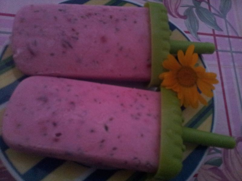 Lody z czarną porzeczką i morelą Lody z czarną porzeczką i morelą