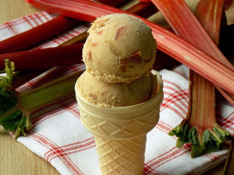 Lody z karmelizowanym rabarbarem Lody z karmelizowanym rabarbarem