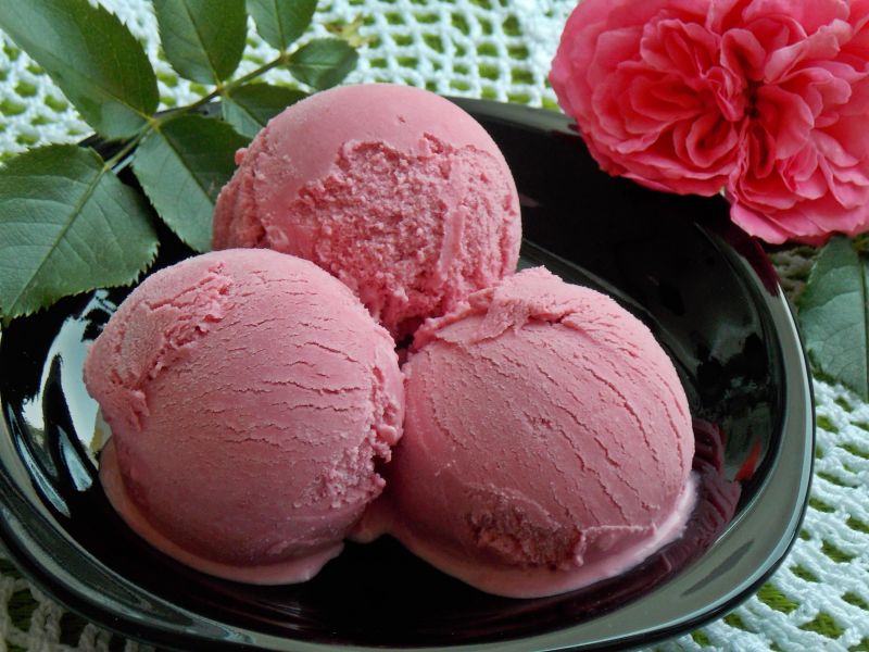 Lody z płatków dzikiej róży