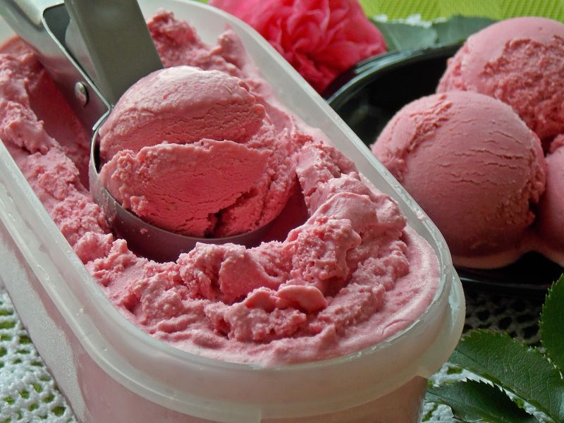 Lody z płatków dzikiej róży
