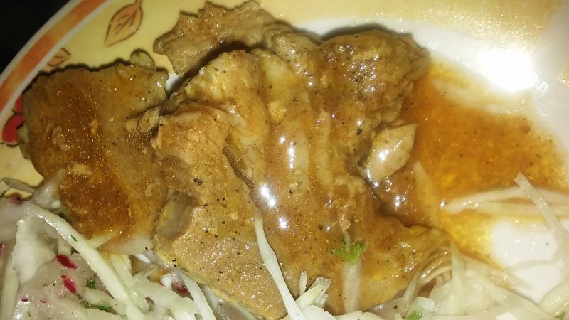 Łopatka wieprzowa smażona z dodatkiem musztardy