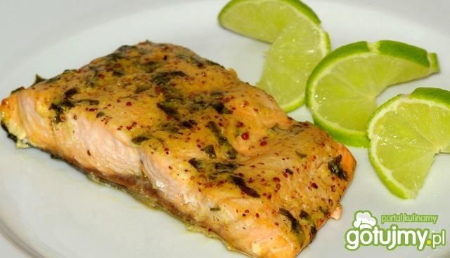 Łosoś miodowo-musztardowy
