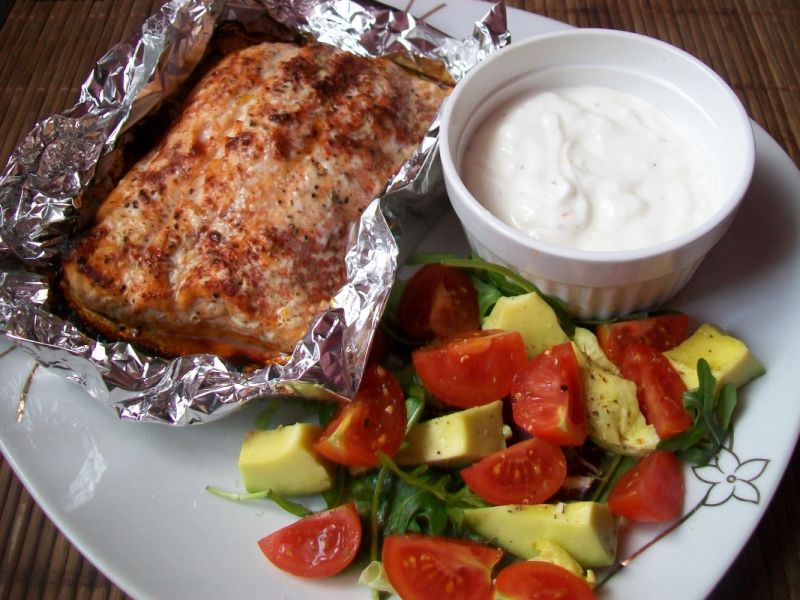 Łosoś pieczony z nutą pomarańczy