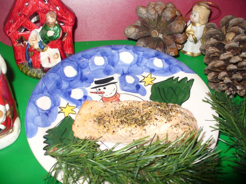 Łosoś przygotowany na parze