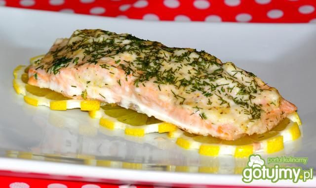 Łosoś z chrzanem i musztardą Łosoś z chrzanem i musztardą