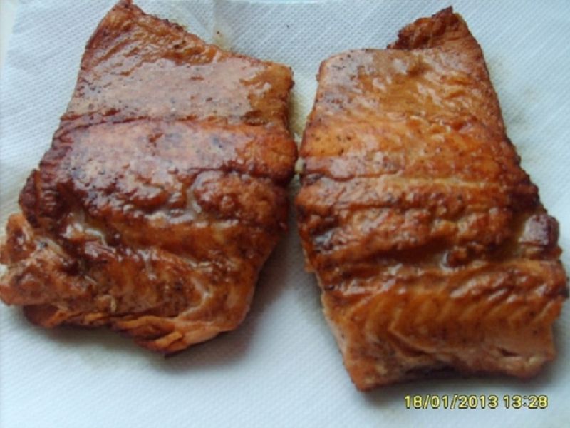 Łosoś z curry i imbirem