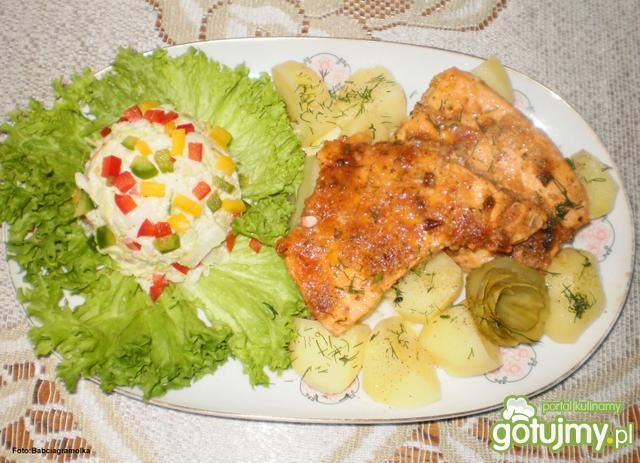 Łosoś z przyprawą do Tacos  z parowara  Łosoś z przyprawą do Tacos  z parowara