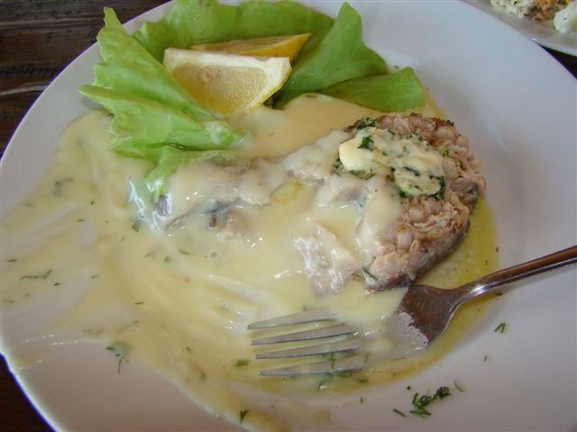 łosoś z w sosie śmietanowym 