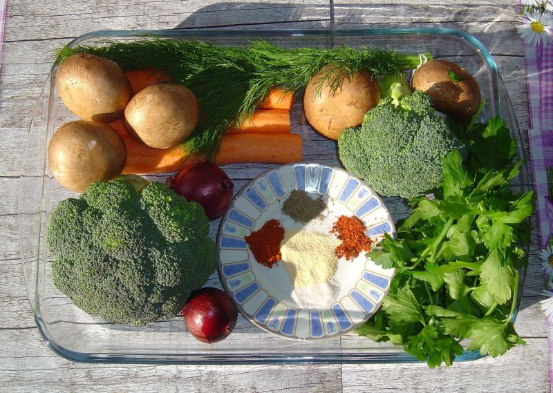 Łosoś z warzywami w sosie musztardowo - cytrynowym