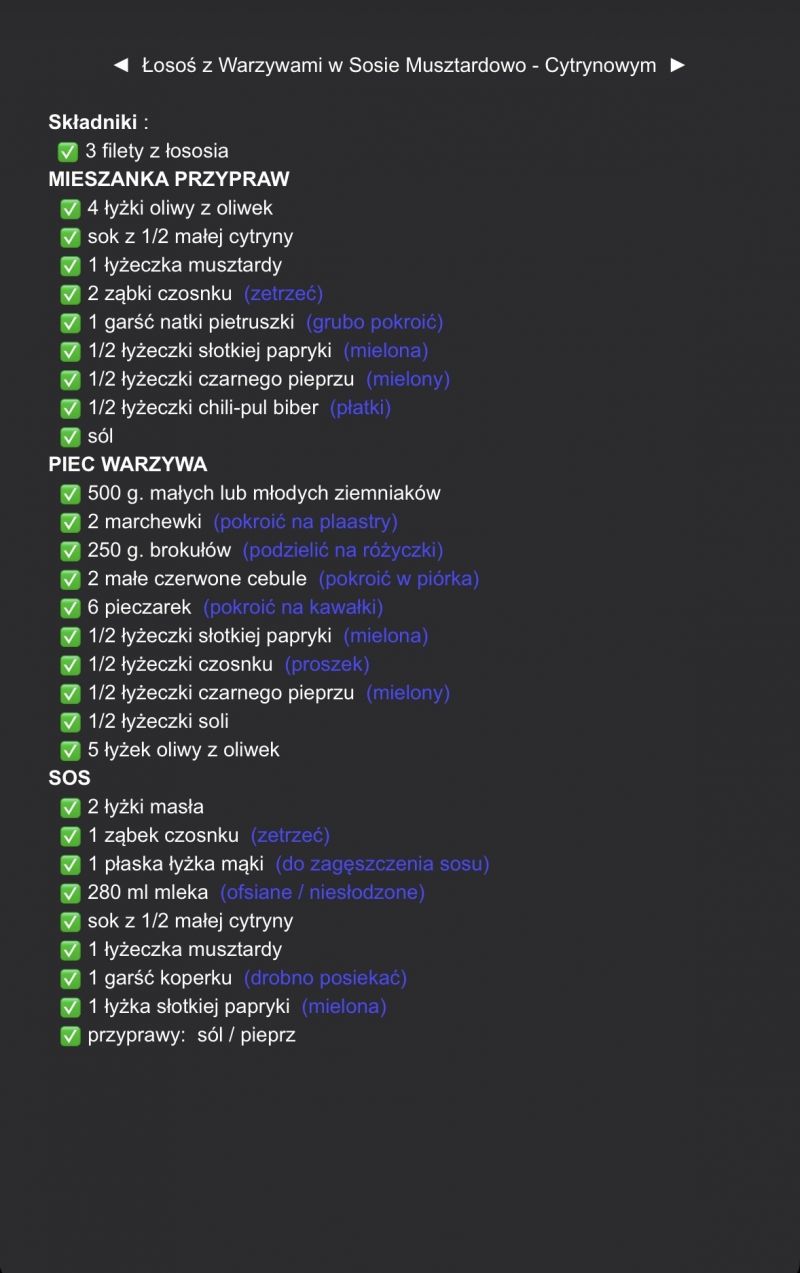 Łosoś z warzywami w sosie musztardowo - cytrynowym
