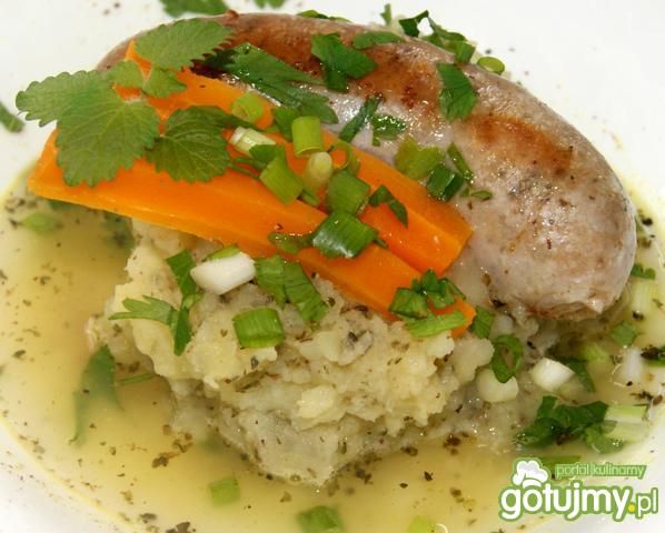 Łużyckie puree z białą kiełbasą 