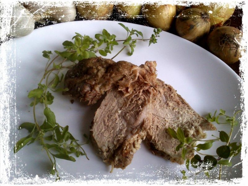 Majerankowa szynka w cebuli