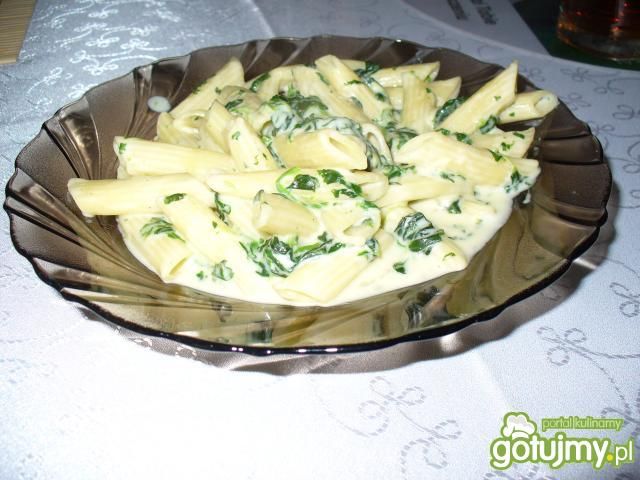 makaron penne ze szpinakiem