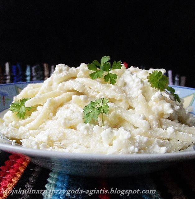 Makaron z białym serem na słodko