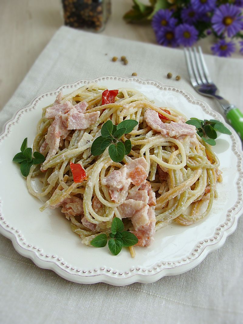 Makaron z boczkiem i ricottą Makaron z boczkiem i ricottą